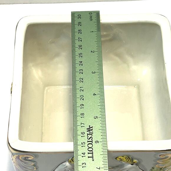 Vintage Handpainted Ceramic Alcobaca Portugal Lidded Dish Cherubs - Picture 15 of 15